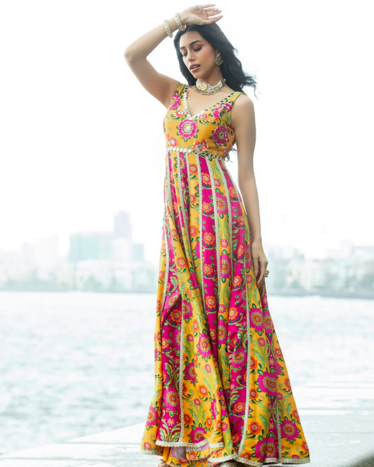 ANARKALI - PINK & YELLOW