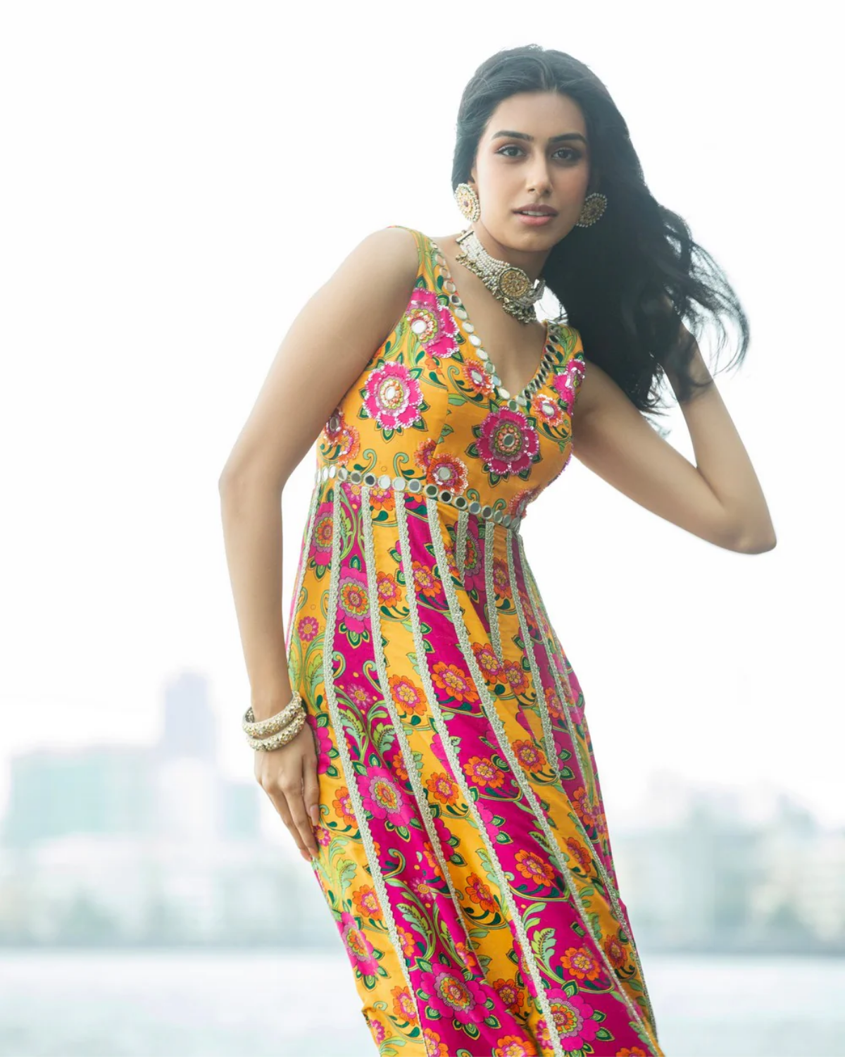 ANARKALI - PINK & YELLOW