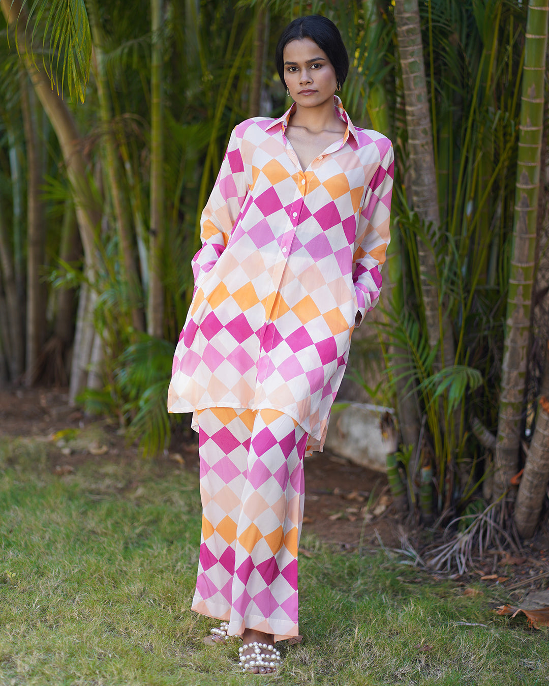 JESSIE SQUARE PINK & ORANGE