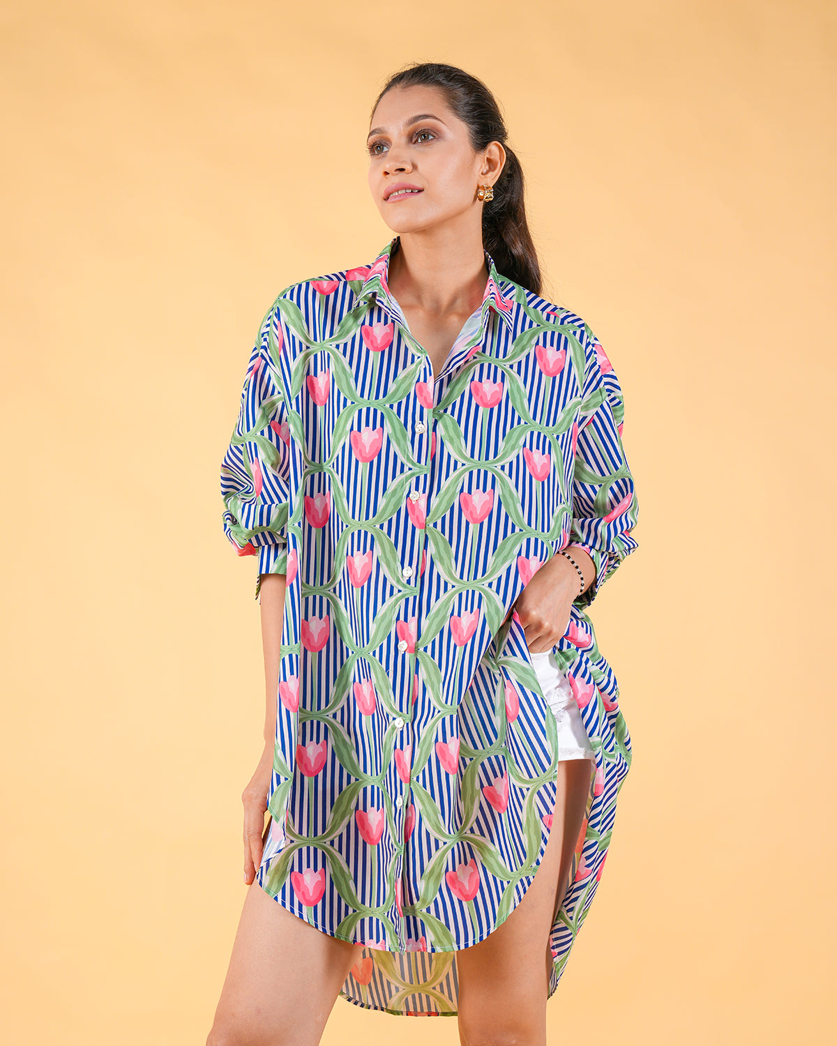 LAILA BOYFRIEND SHIRT (PRINTED)