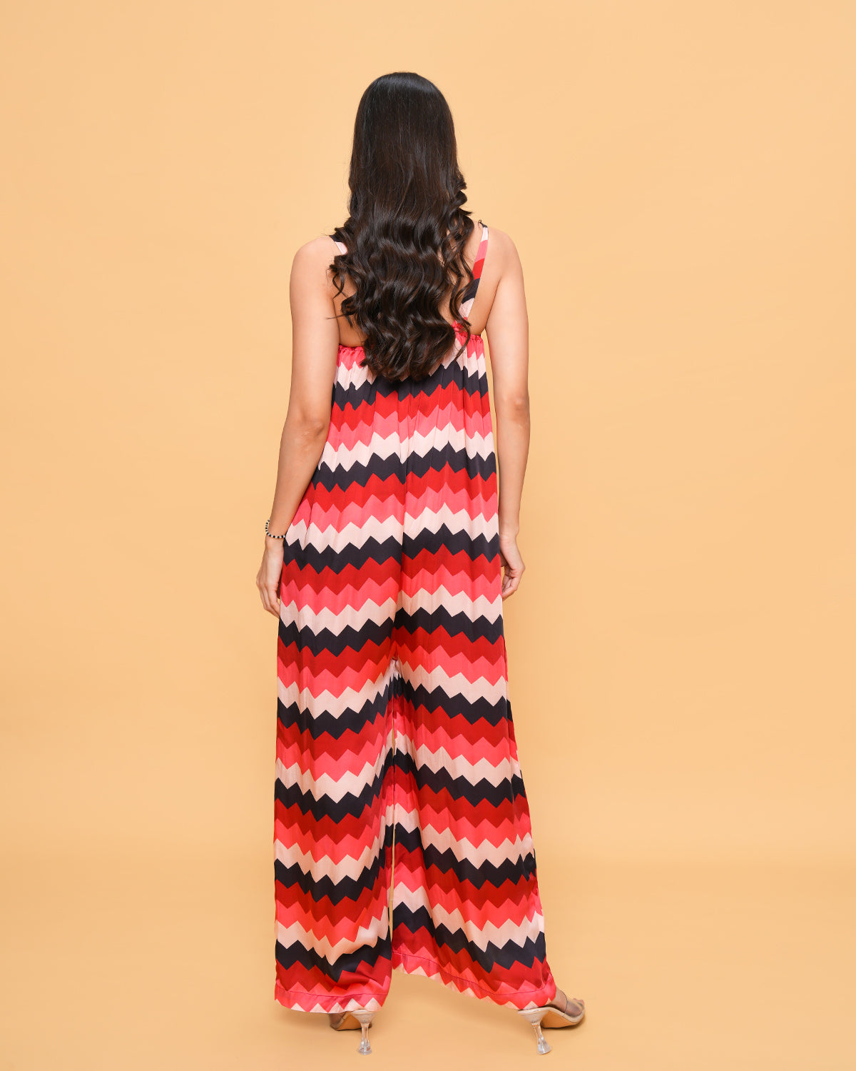 MELODY CHEVRON BLACK & CORAL