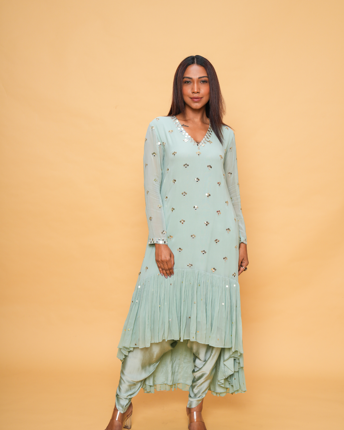 NUSRAT SOLID AQUA - GOLD
