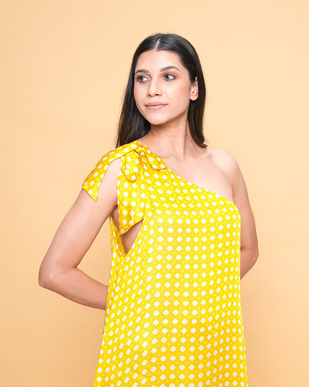 ONE SHOULDER DRESS YELLOW