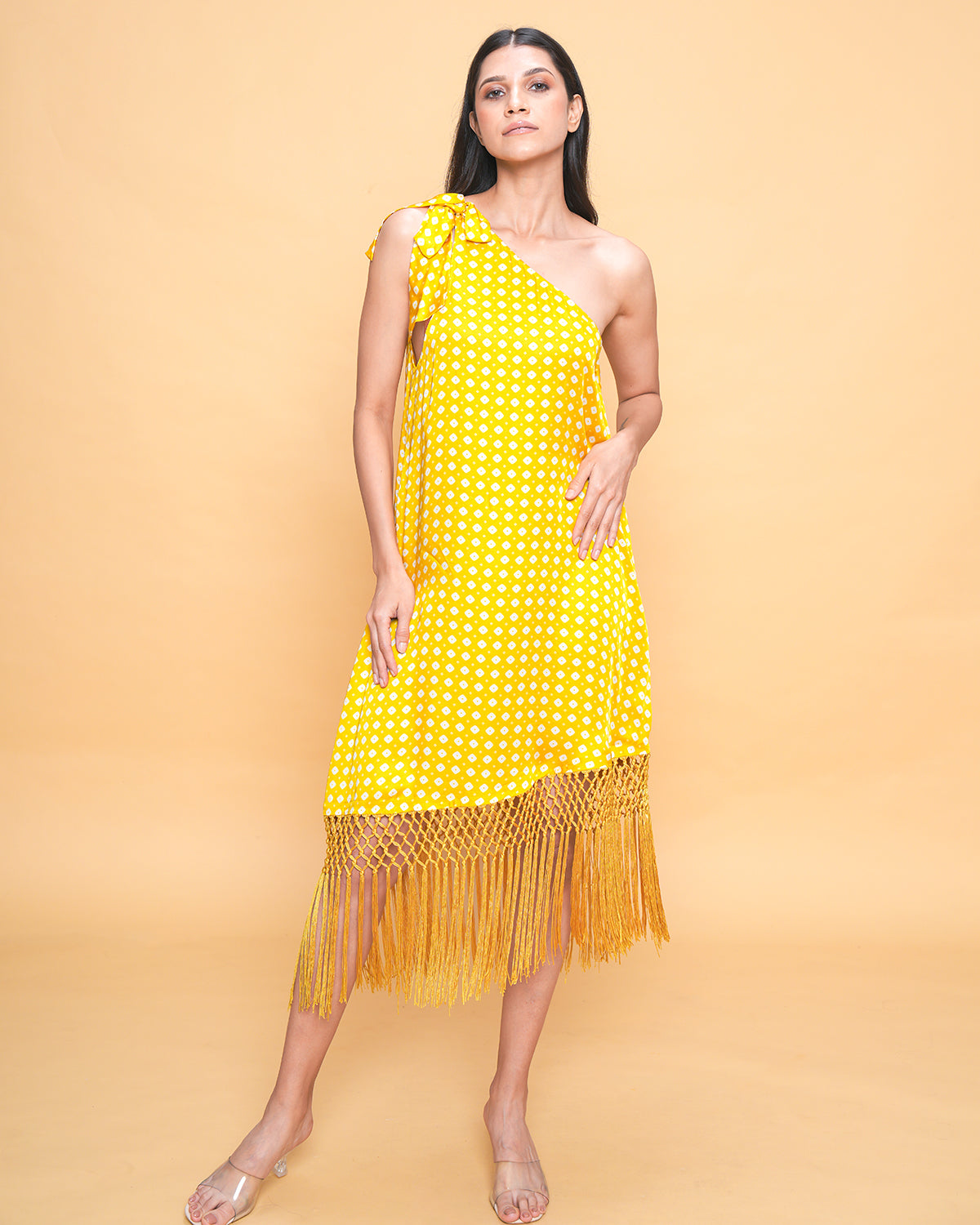 ONE SHOULDER DRESS YELLOW