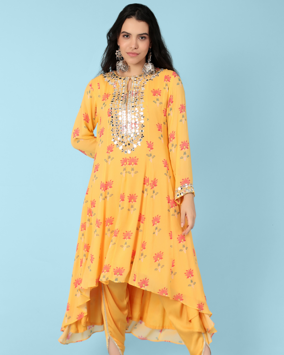 High neck anarkali sales kurti