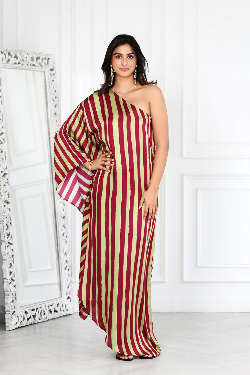 Ishq Stripes Red And Lime