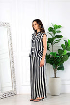 Gigi Black And White Stripes Coord Set