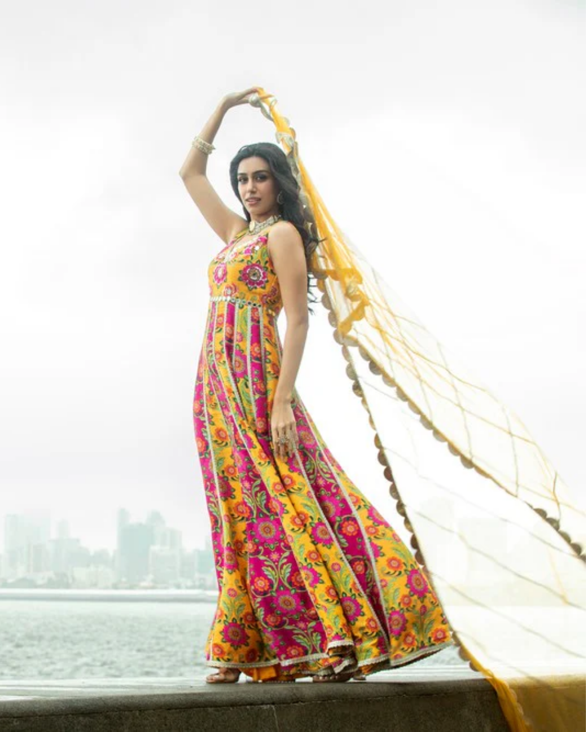 ANARKALI - PINK & YELLOW