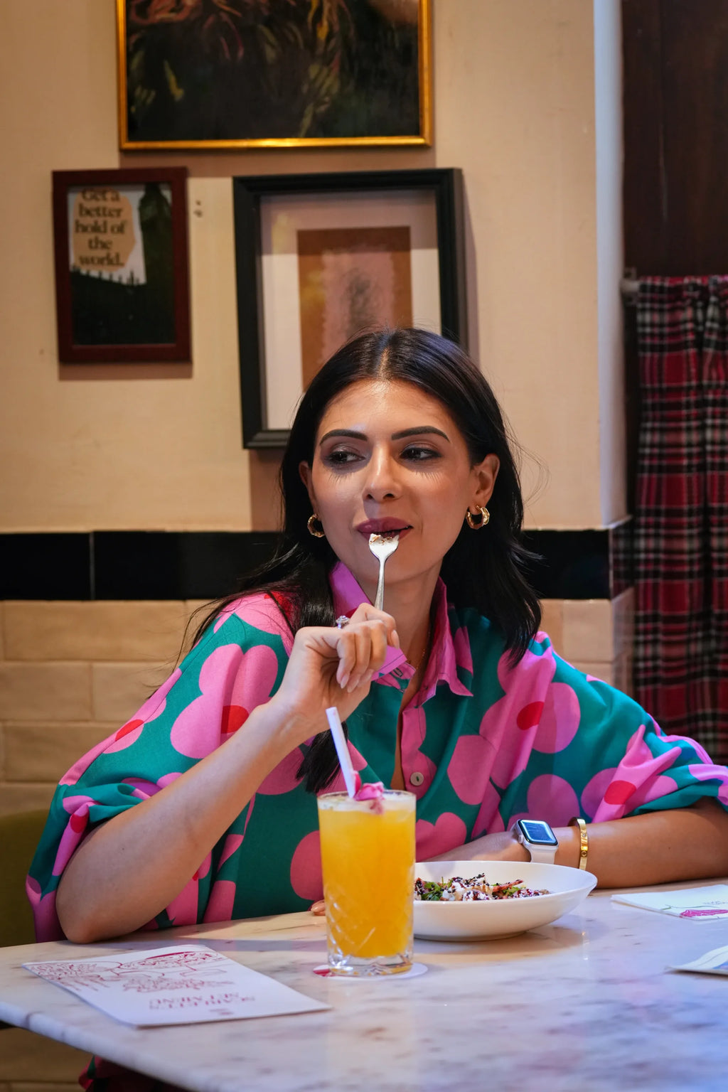 Elara Green Printed Cotton Shirt