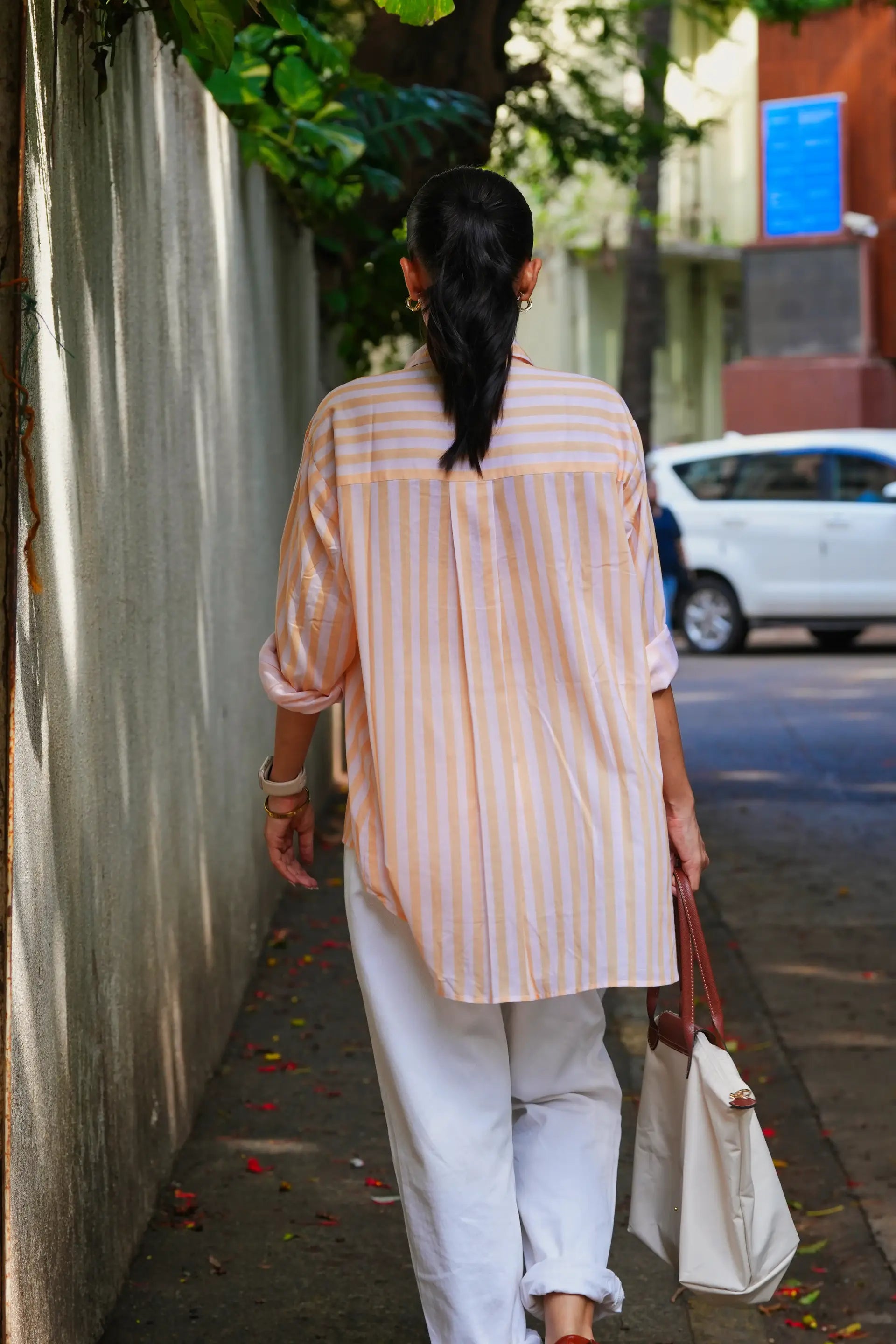 Nyra Yellow Striped Cotton Shirt
