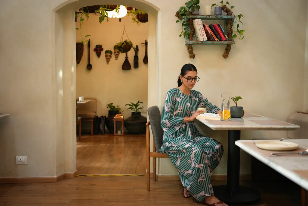 Saira Green Printed Cotton Co-Ord Set