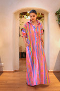 Amara Multicolor Printed Cotton Shirt  Dress