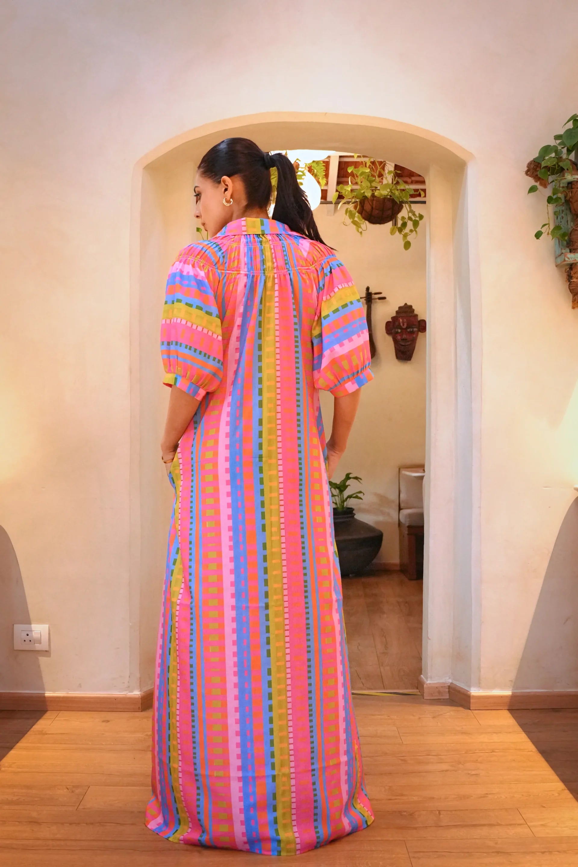 Amara Multicolor Printed Cotton Shirt  Dress