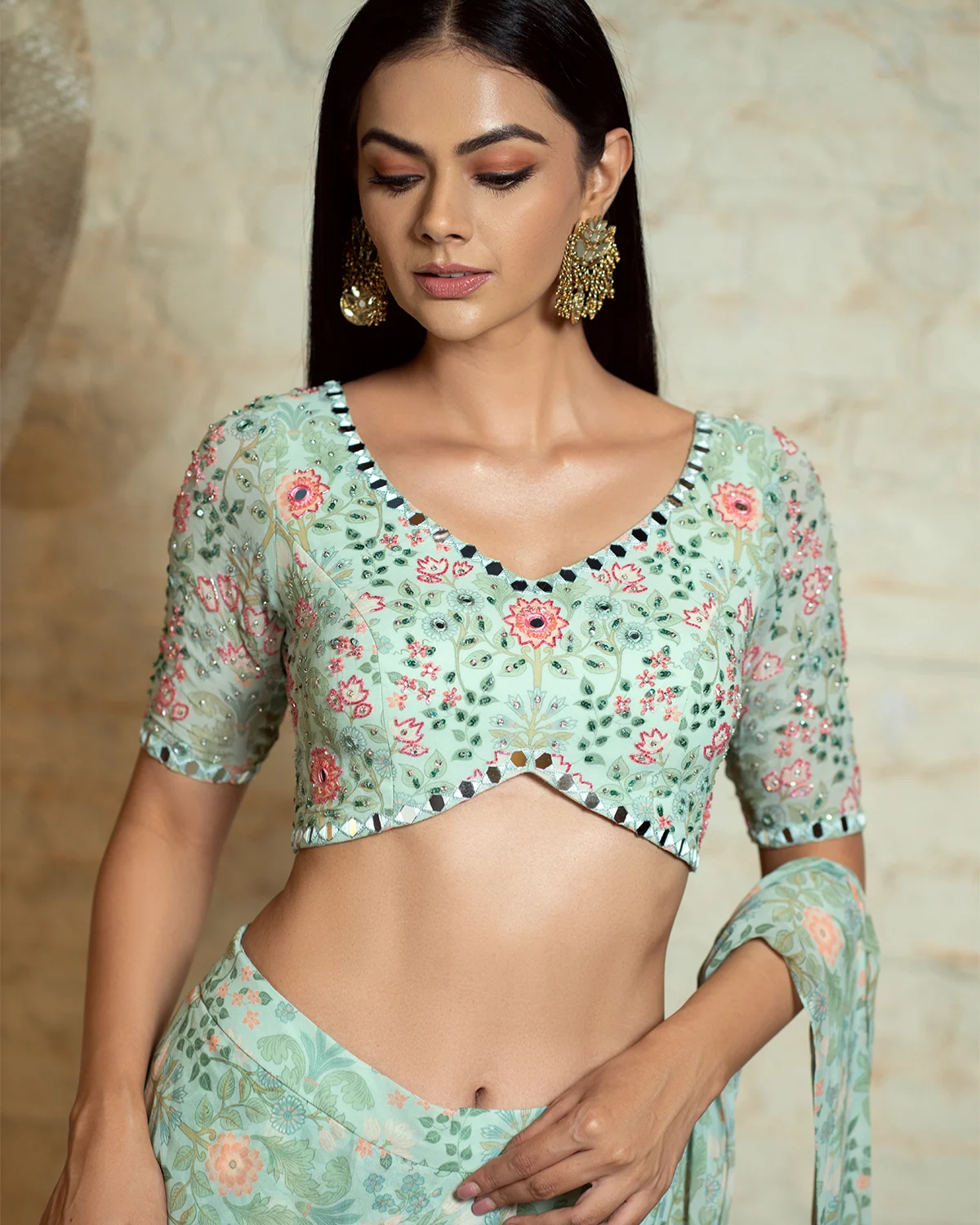 FOREST SAREE - AQUA