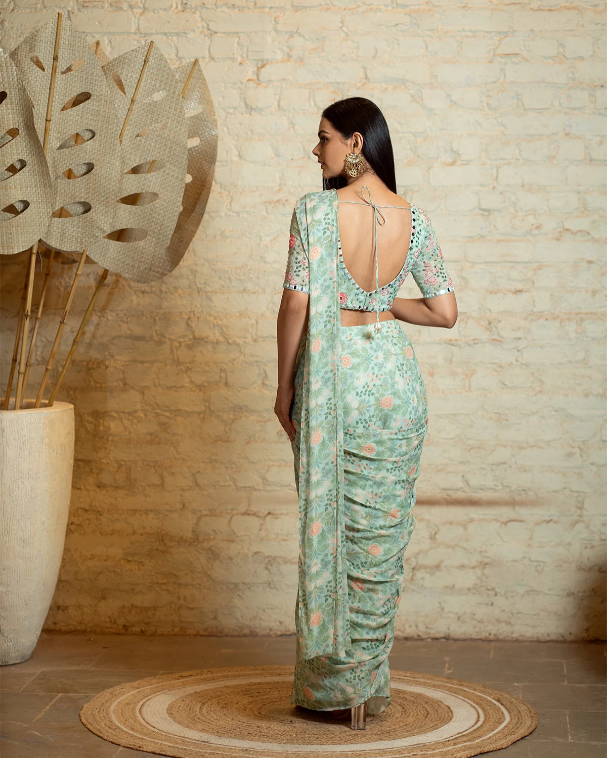 FOREST SAREE - AQUA