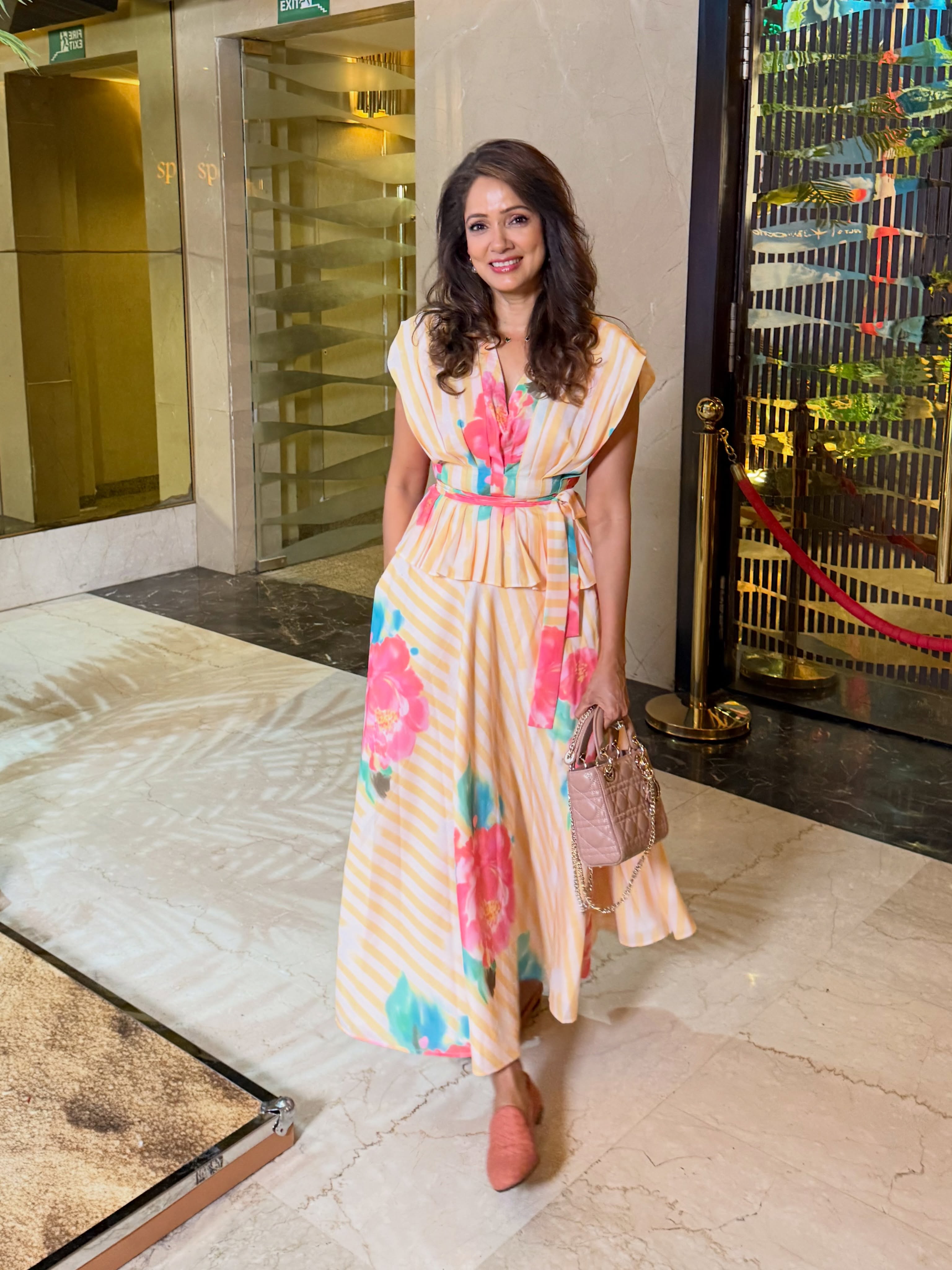 Wildflower Yellow Printed Cotton Skirt And Top Set