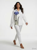 Blue Iris Hand Painted Cotton Shirt
