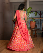 Rose Lehenga - Coral