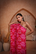 Ishq Red Fan - One Shoulder Kaftan