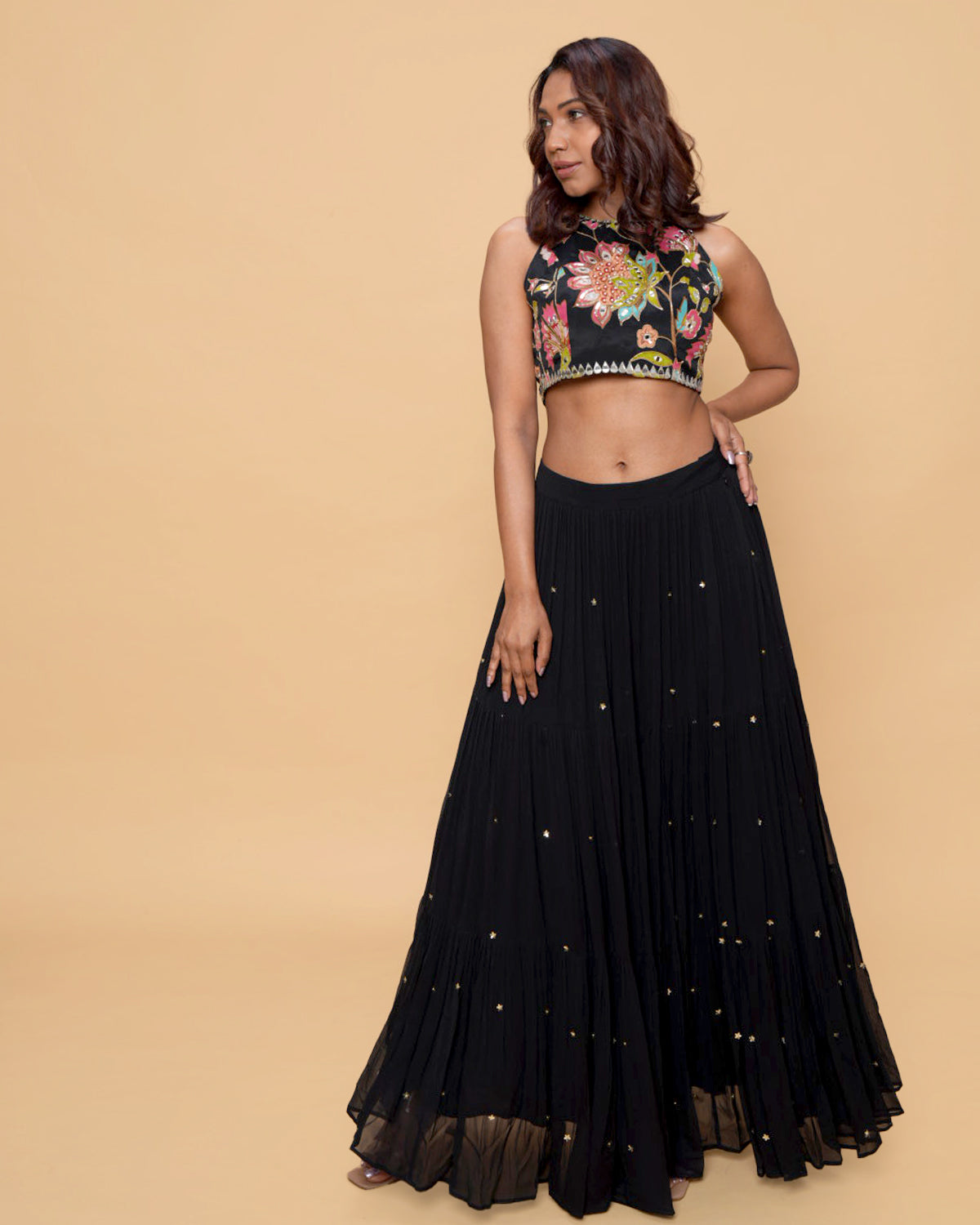 MAYA FLORAL -  BLACK