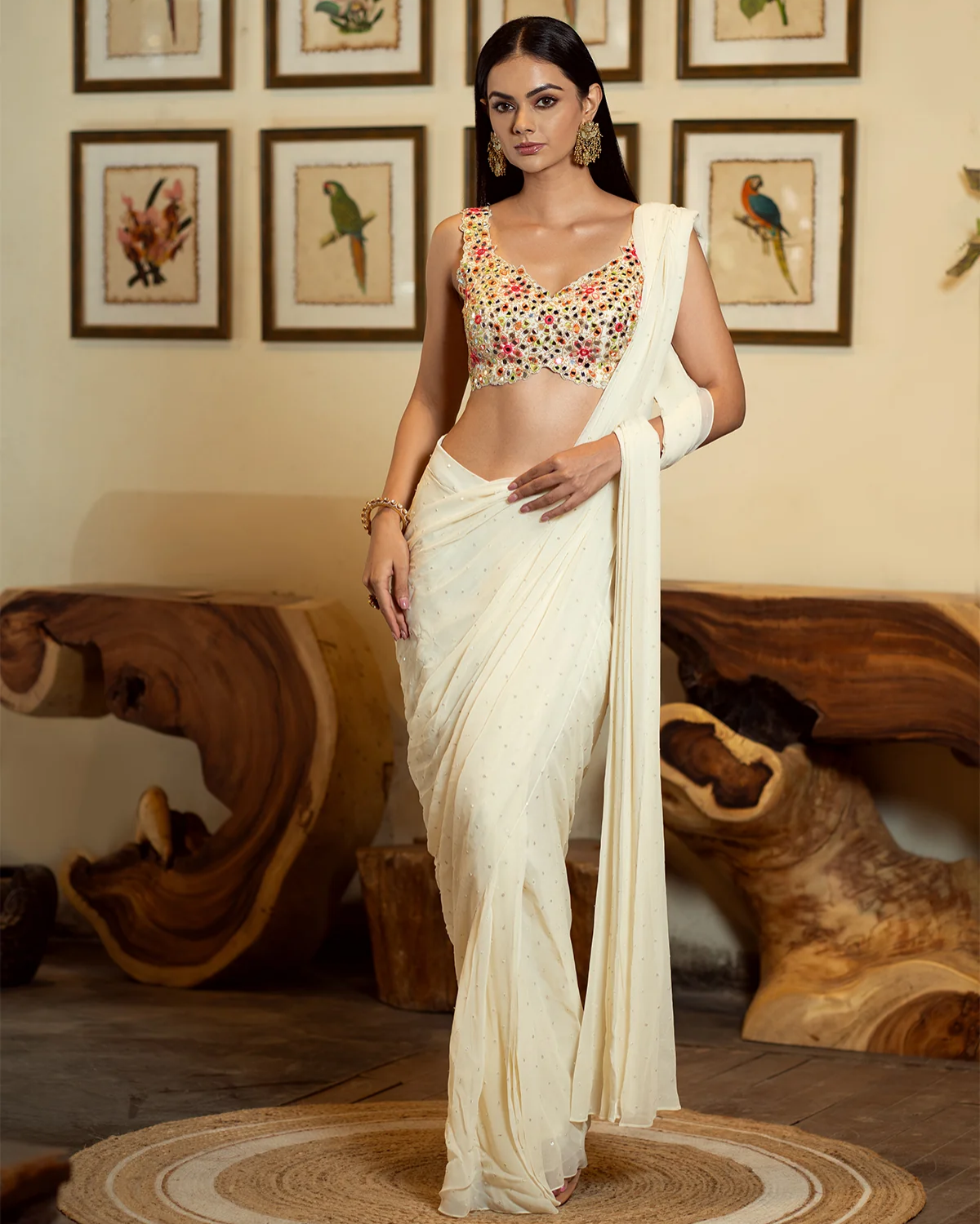 OFF WHITE SAREE - OFF WHITE