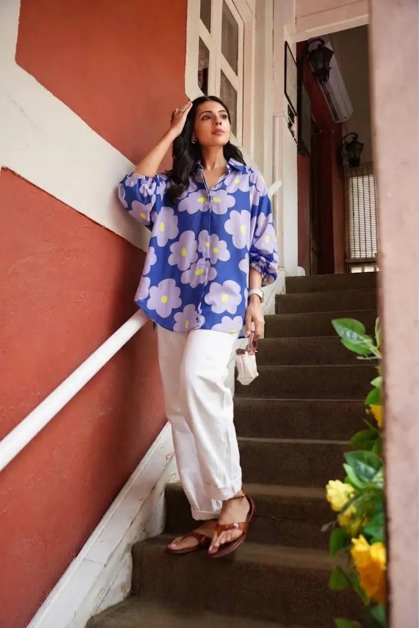 Elara Printed Cotton Shirt