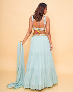 Ria Floral Aqua (Solid)