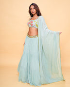 Ria Floral Aqua (Solid)