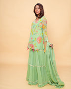 Sana Floral Pista (With Sleeves)