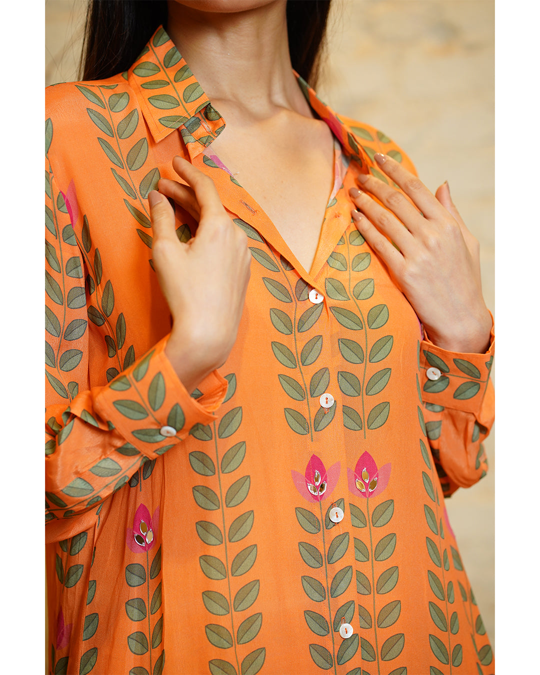 SANIA BIG LEAVES  - ORANGE