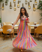 Sunset Carnival Cotton Maxi Dress