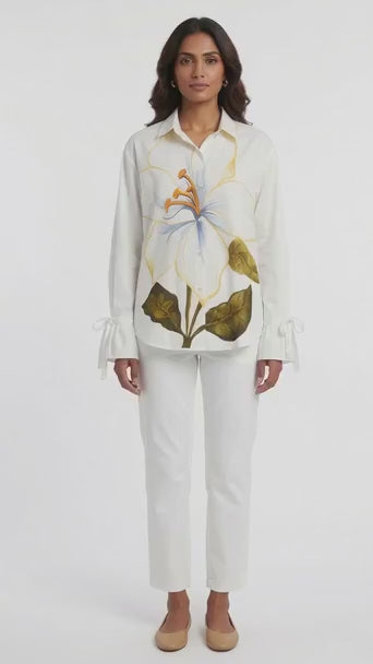 Lily Bloom Hand Painted Cotton Shirt