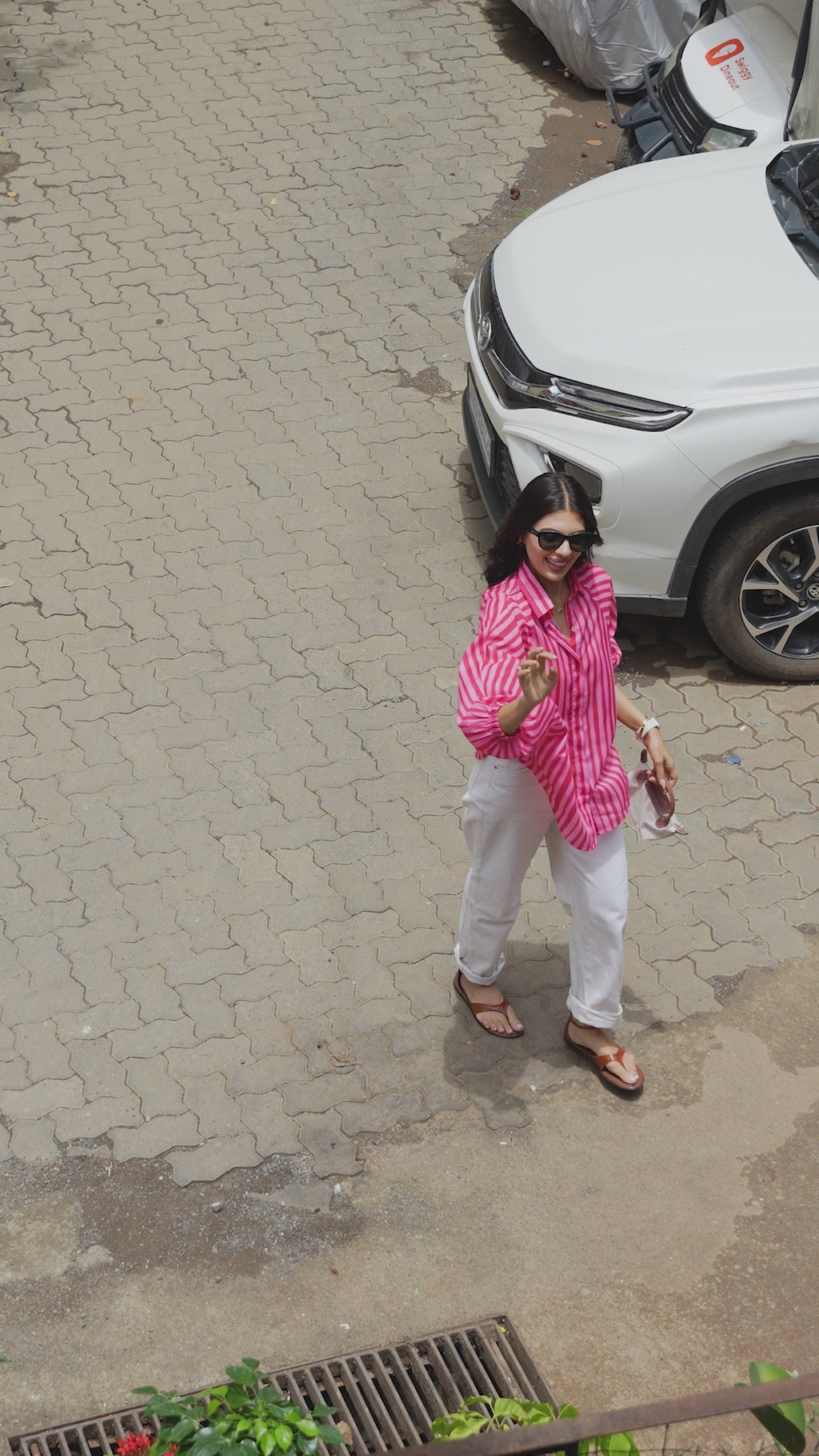 Elara Pink Striped Cotton Shirt