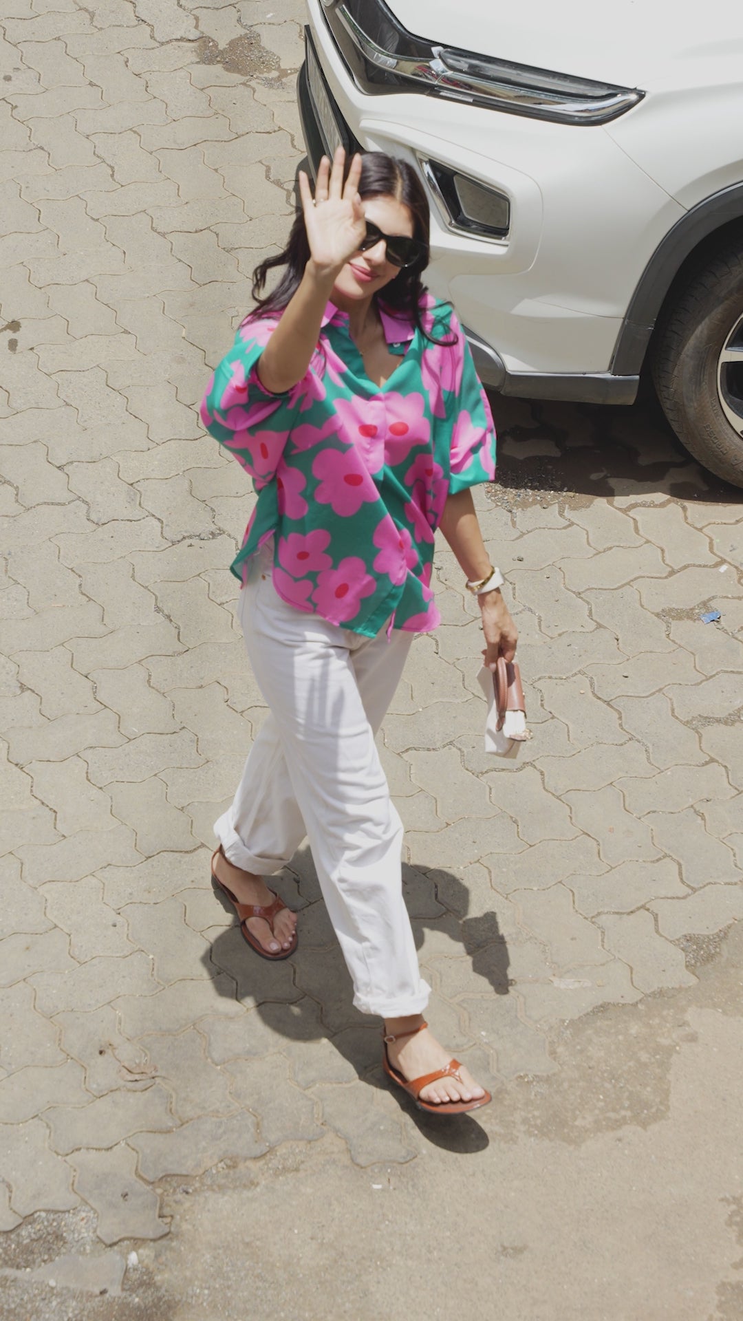 Elara Green Printed Cotton Shirt