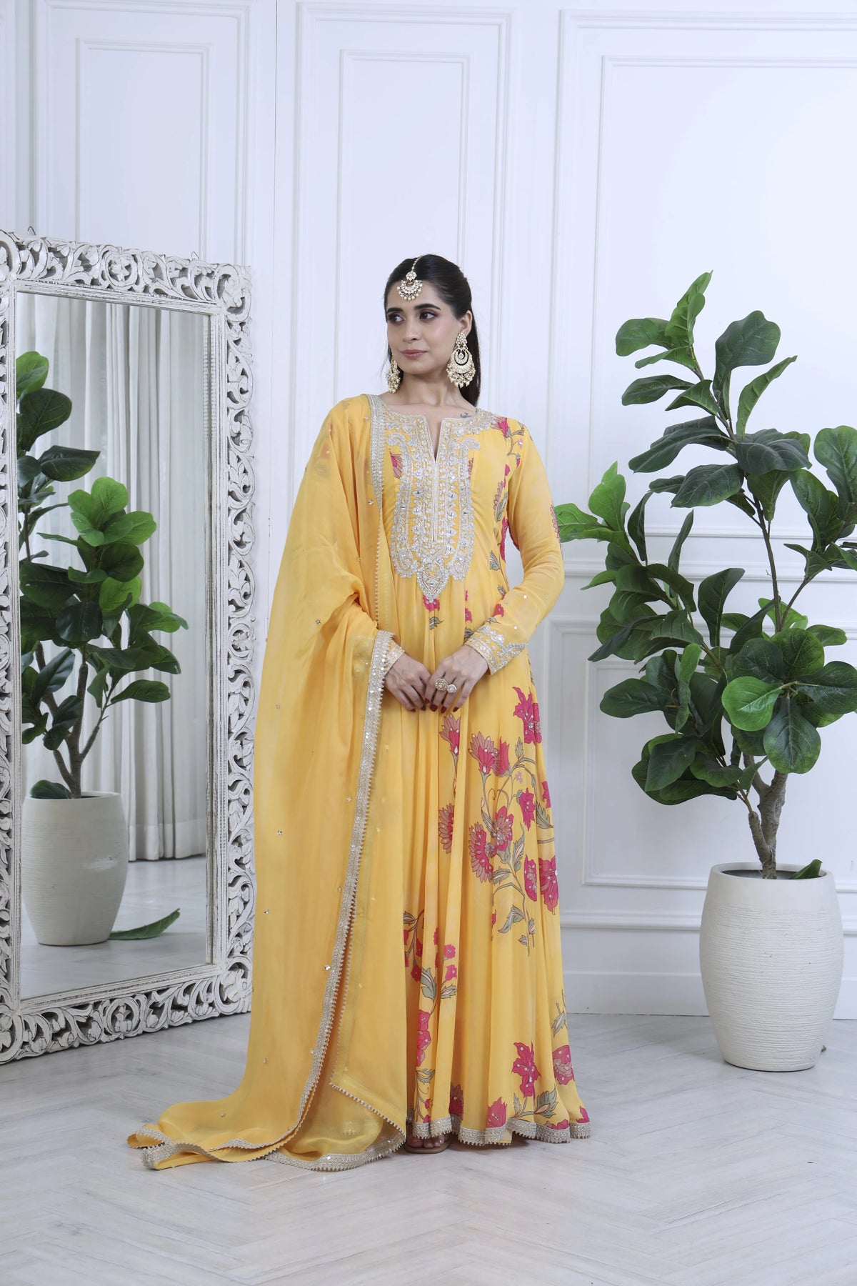 Fiza Meher Floral Yellow