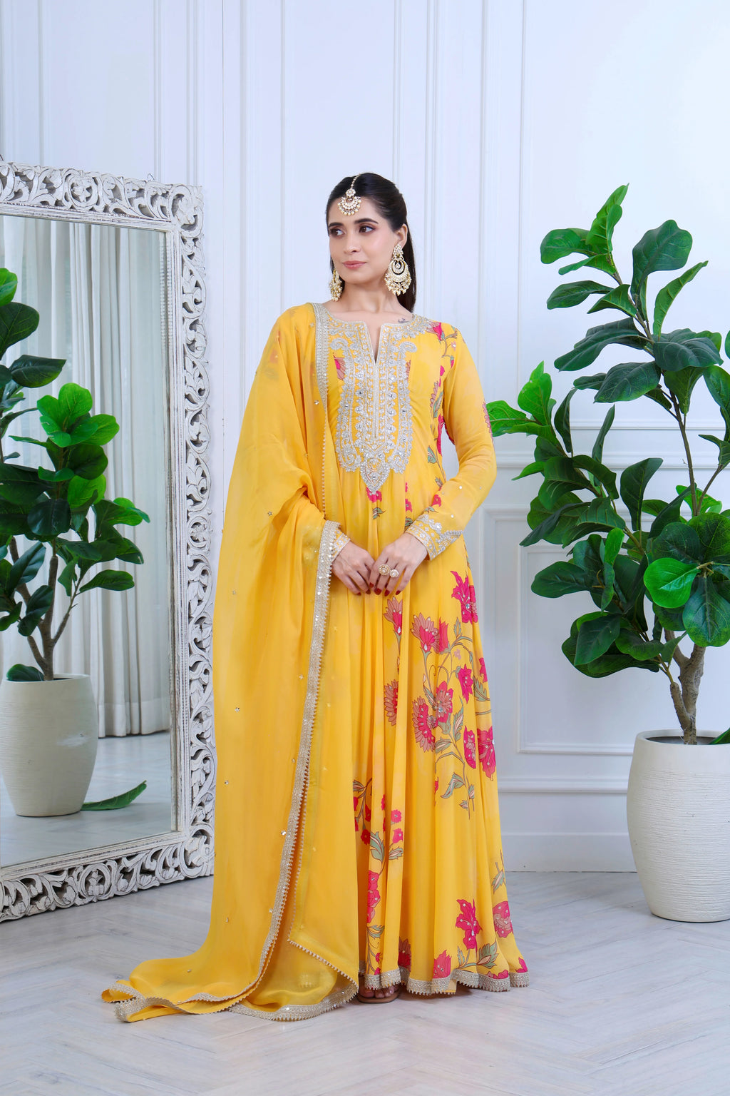 Fiza Meher Floral Yellow
