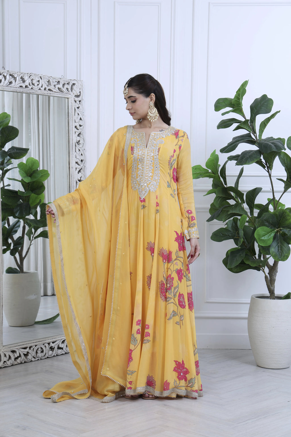 Fiza Meher Floral Yellow