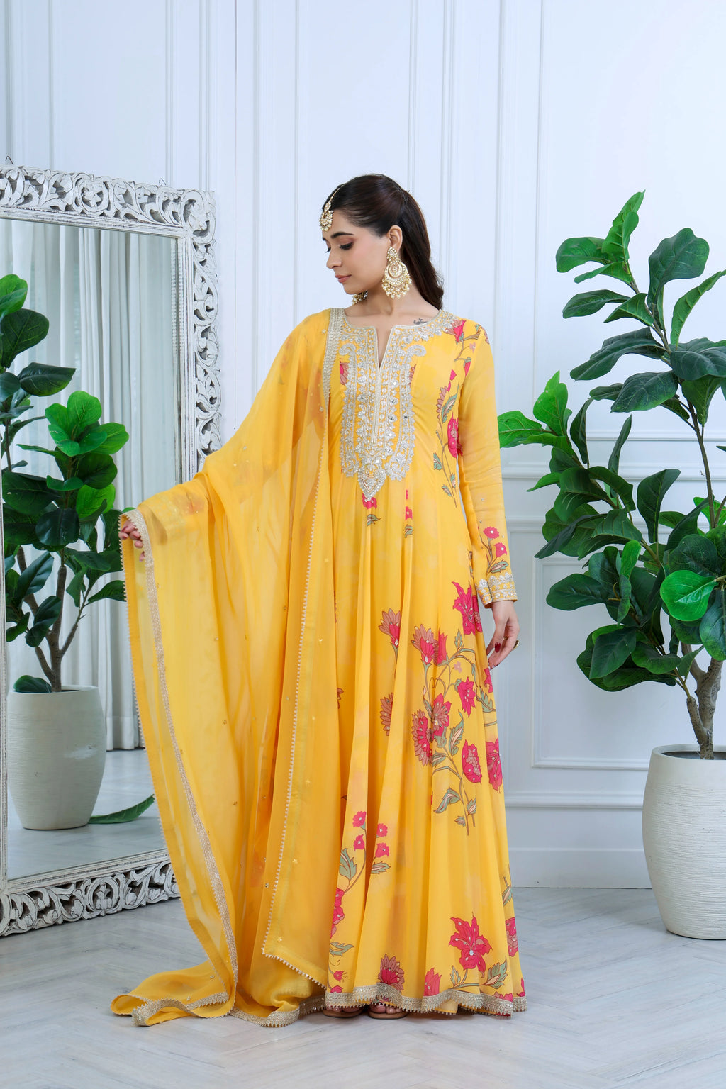 Fiza Meher Floral Yellow