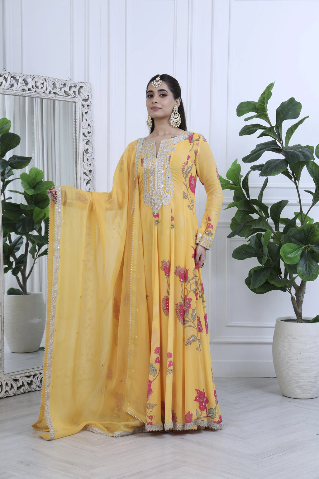 Fiza Meher Floral Yellow