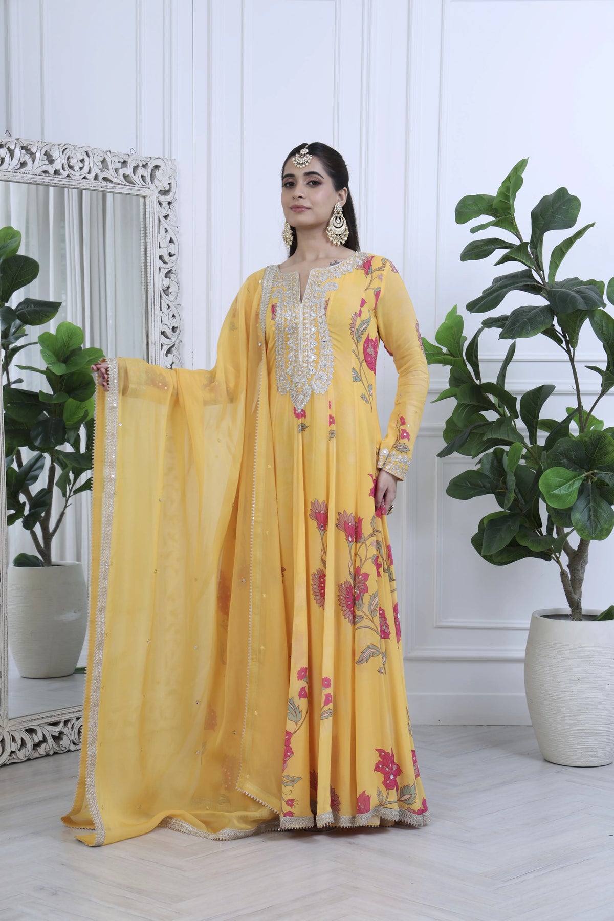 Fiza Meher Floral Yellow