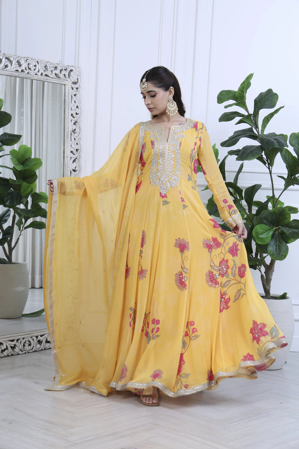 Fiza Meher Floral Yellow