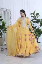 Fiza Meher Floral Yellow