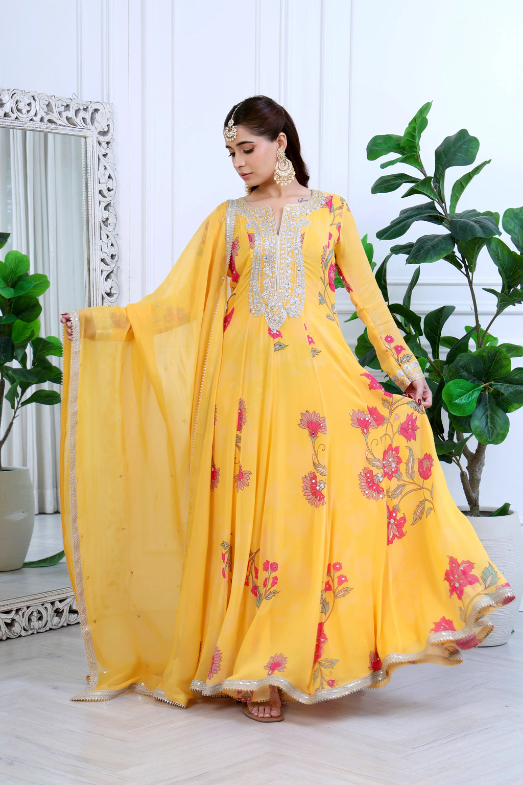 Fiza Meher Floral Yellow