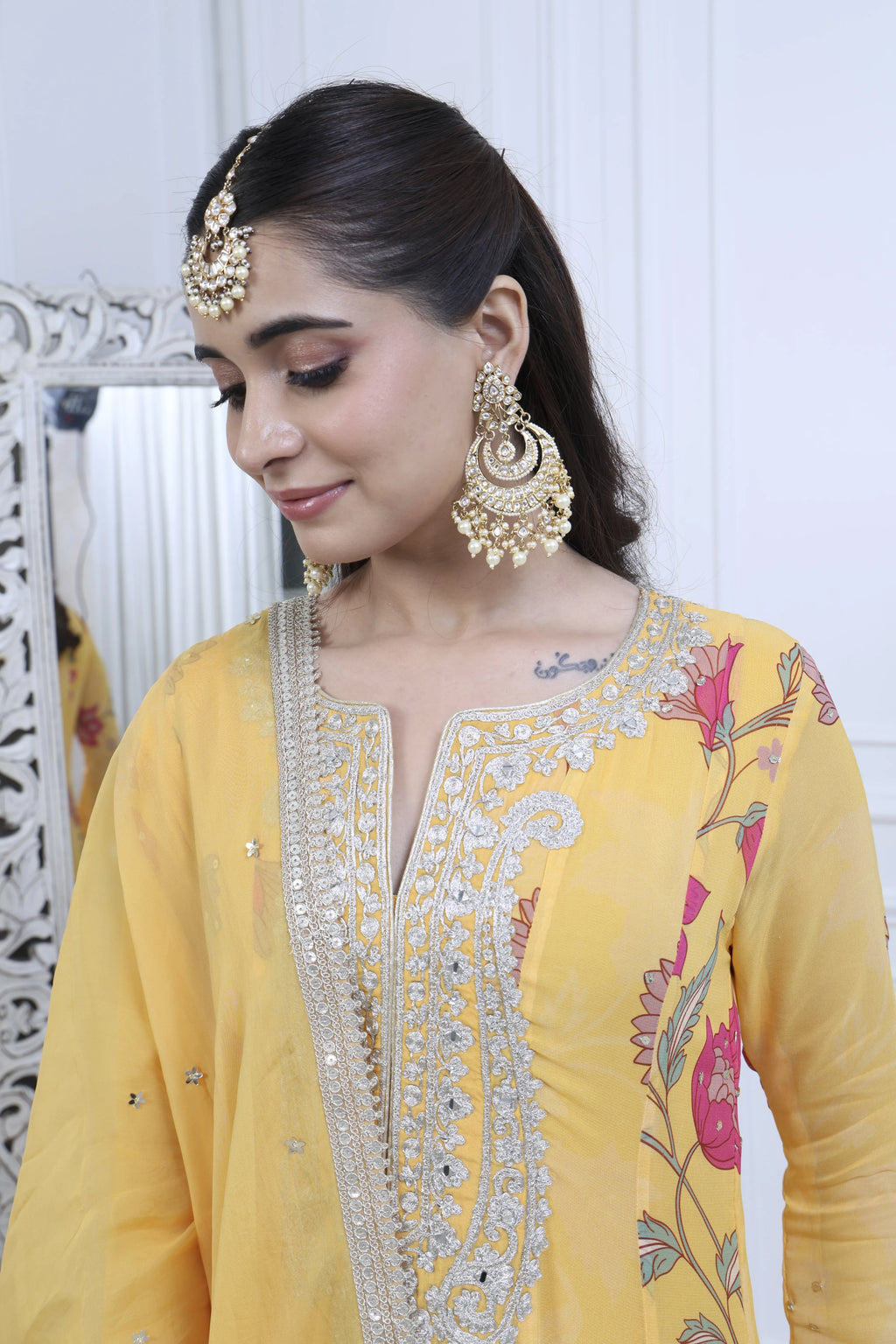 Fiza Meher Floral Yellow