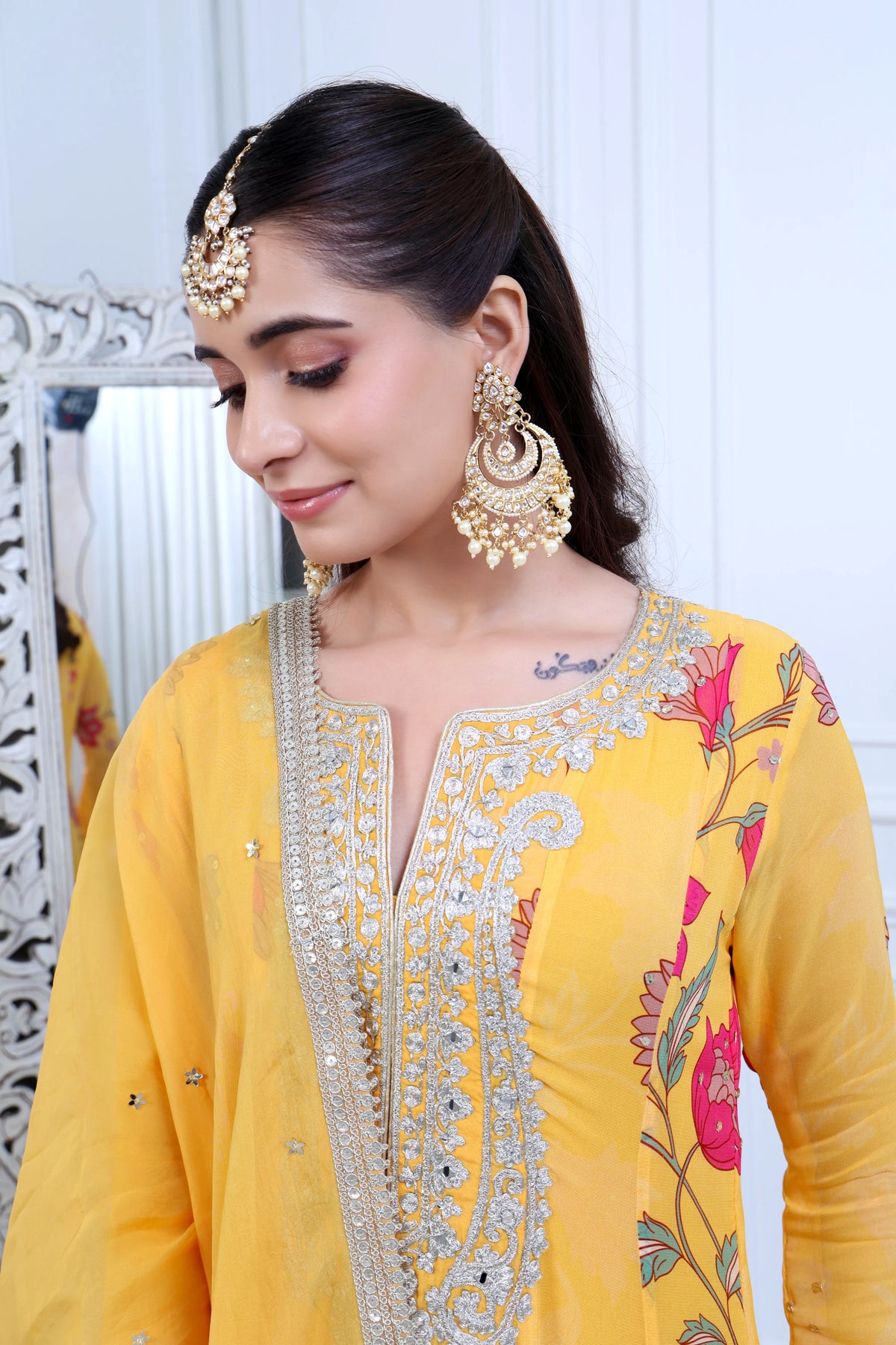 Fiza Meher Floral Yellow