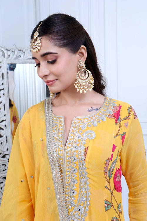 Fiza Meher Floral Yellow