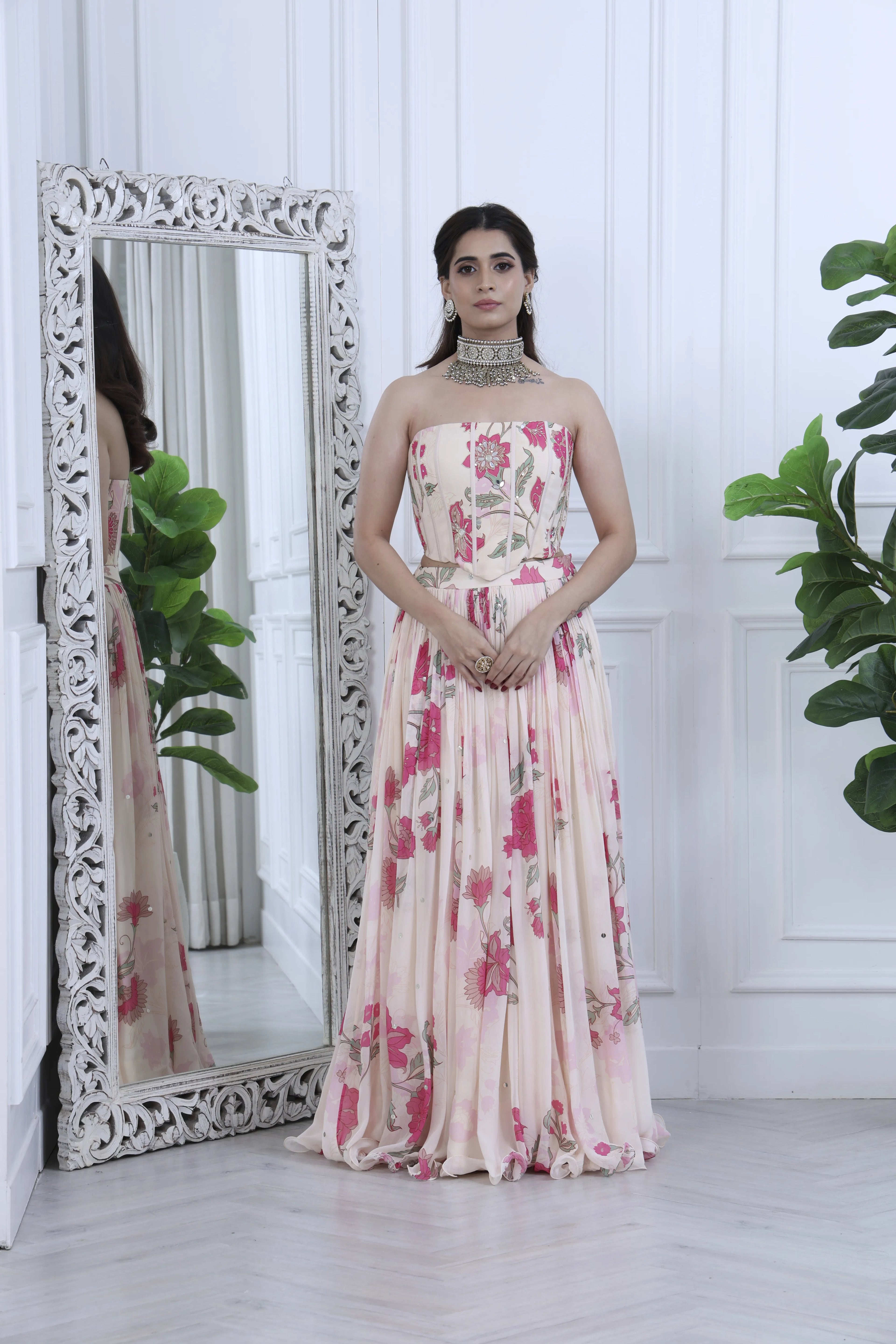 Fariha Meher Floral Ivory
