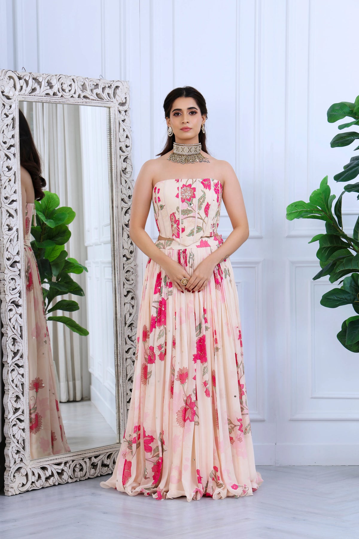 Fariha Meher Floral Ivory