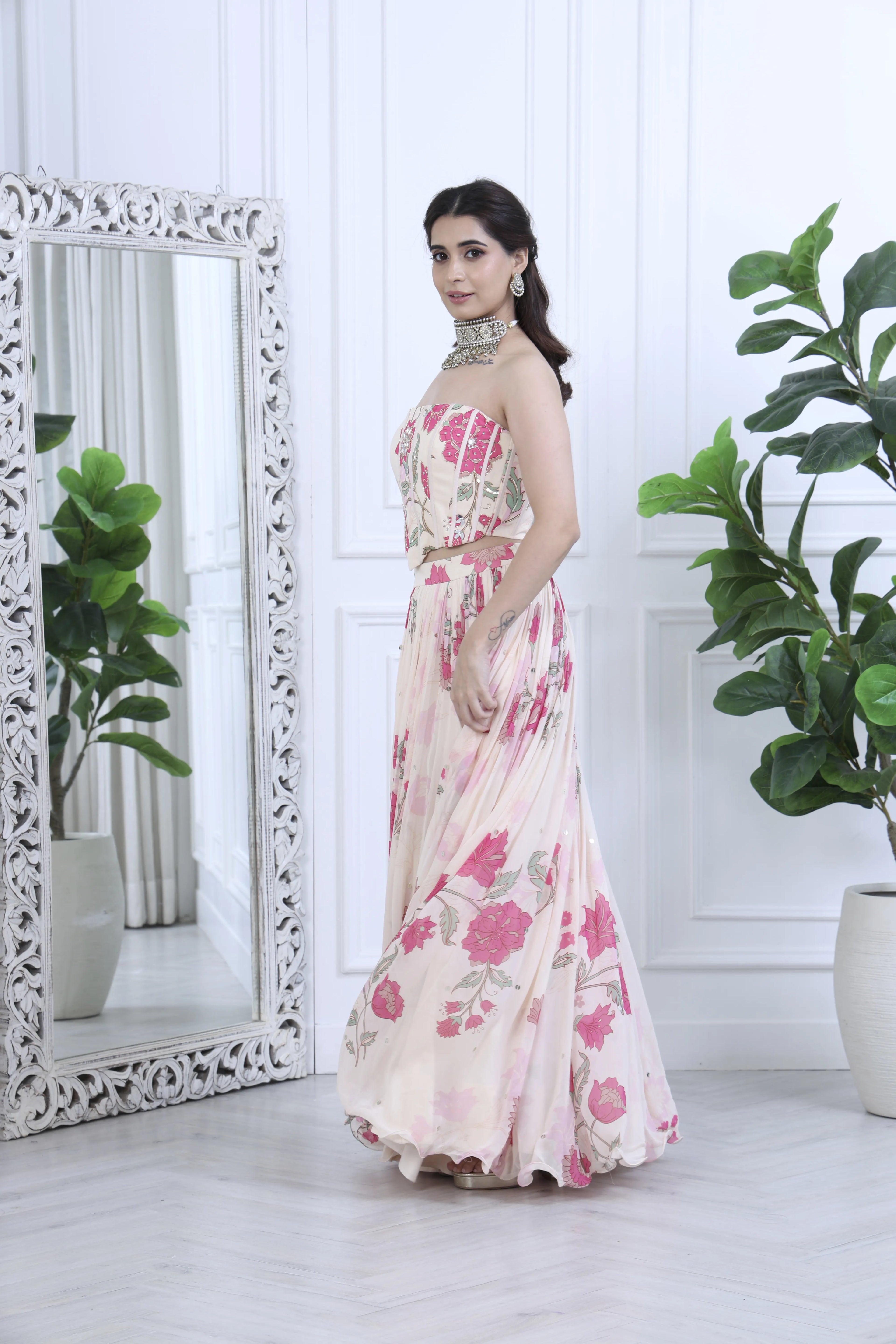 Fariha Meher Floral Ivory