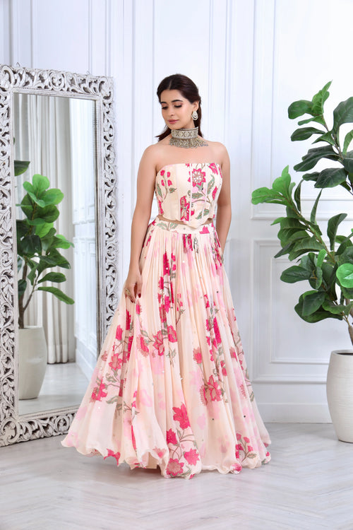 Fariha Meher Floral Ivory